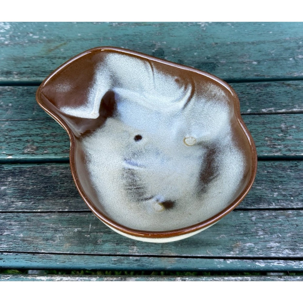 Vintage Frankoma Pottery 4N Lazy Bones Serving Bowl Desert Gold Sapulpa Clay MCM - Picture 9 of 10